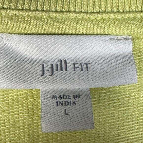 J Jill Fit Top Womens Large Yellow Green Long Sleeve Oversized Comfort Henley - Picture 5 of 11